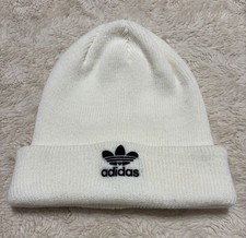 Adidas Beanie Cream Black Acrylic Knit Cap Unisex