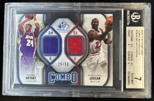 2009-10 SP Game Used Michael Jordan Kobe Bryant Materials 50 Jersey #/50 BGS 7