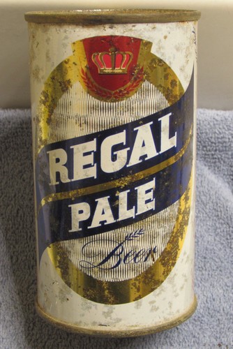 1950s REGAL PALE (red crown) flat top beer can San Francisco California