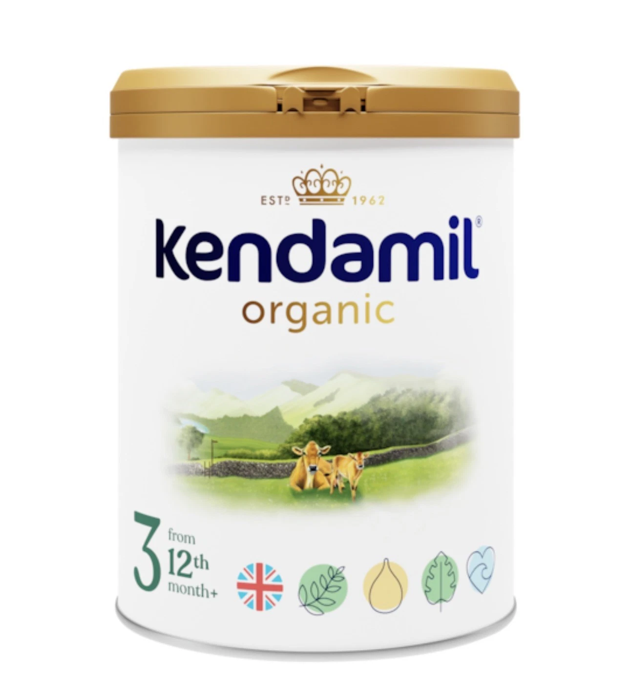 Kendamil Organic Toddler Milk Formula, Stage 3 (12-36 Months), 800g