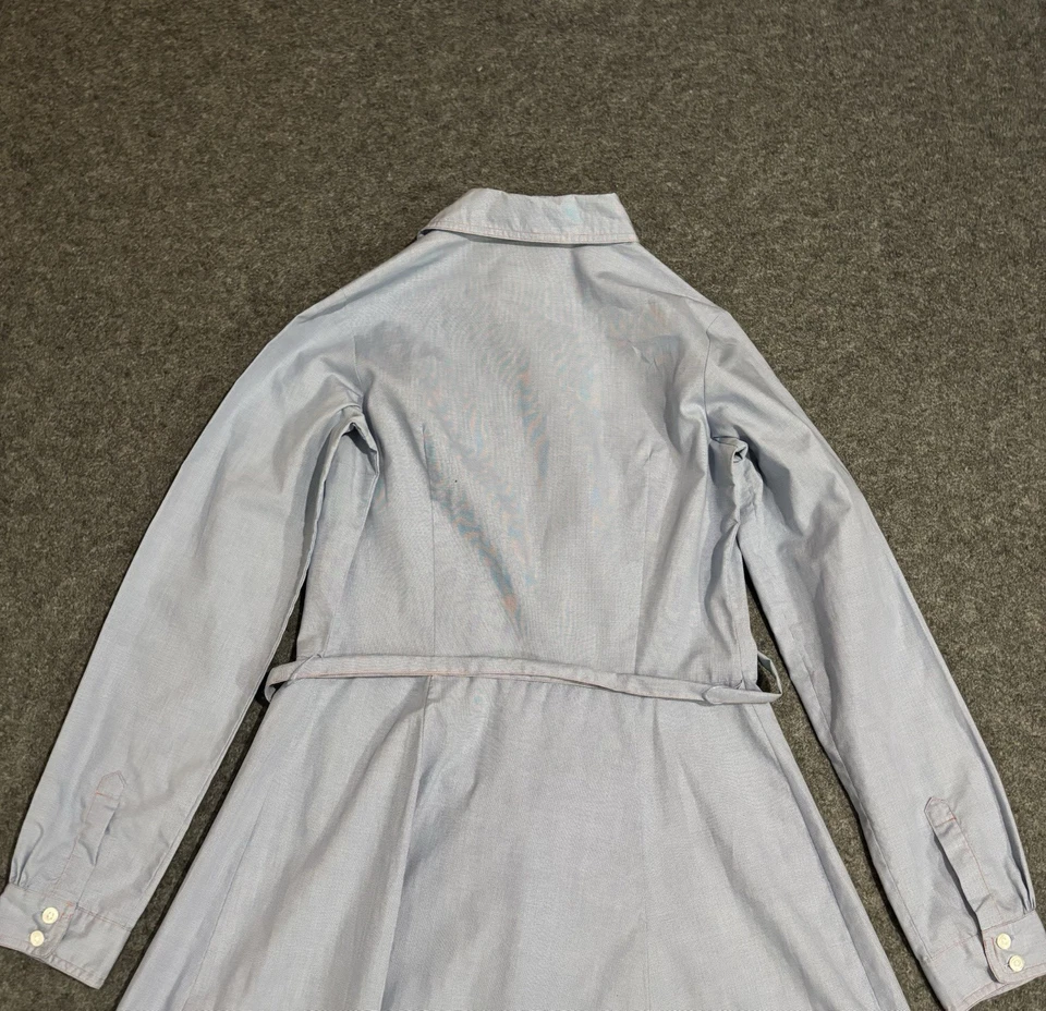 Vestido Camisa Pendleton Botón Talla 4 Manga Larga Azul Foto 4 de 4