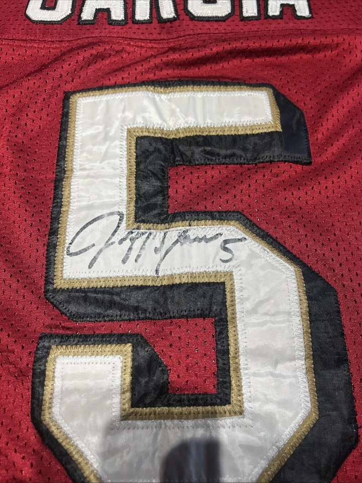 Camiseta Jeff Garcia ASSINADA/Autógrafo - Extra Grande - San Fran 49ers NFL Equipment Jersey - Imagem 3 de 4