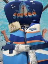 Speedo Infant Life Vest Blue Shark Under 30 lbs. New w/Tags