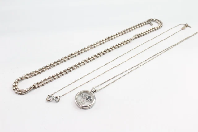 15 Pandora Sterling Silver Necklaces Mini Charm Locket Infinity x 3 (43g)
