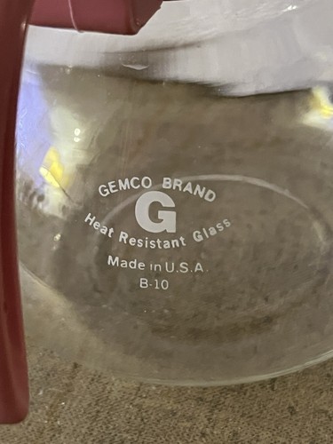 Vintage Gemco The Micro-Kettle Heat Resistance Glass Made in USA B-10 Pink 3 Cup - Picture 4 of 10