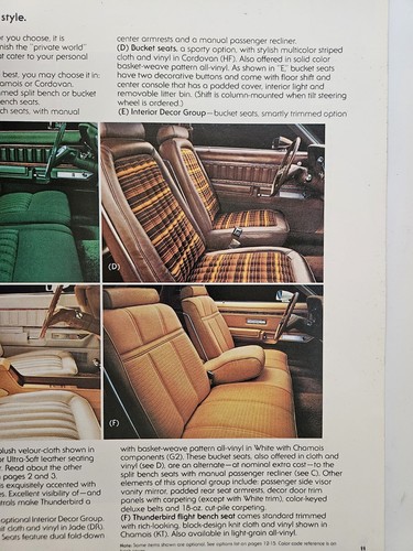1979 Ford Thunderbird Vintage Sales Brochure Catalog - Picture 4 of 4