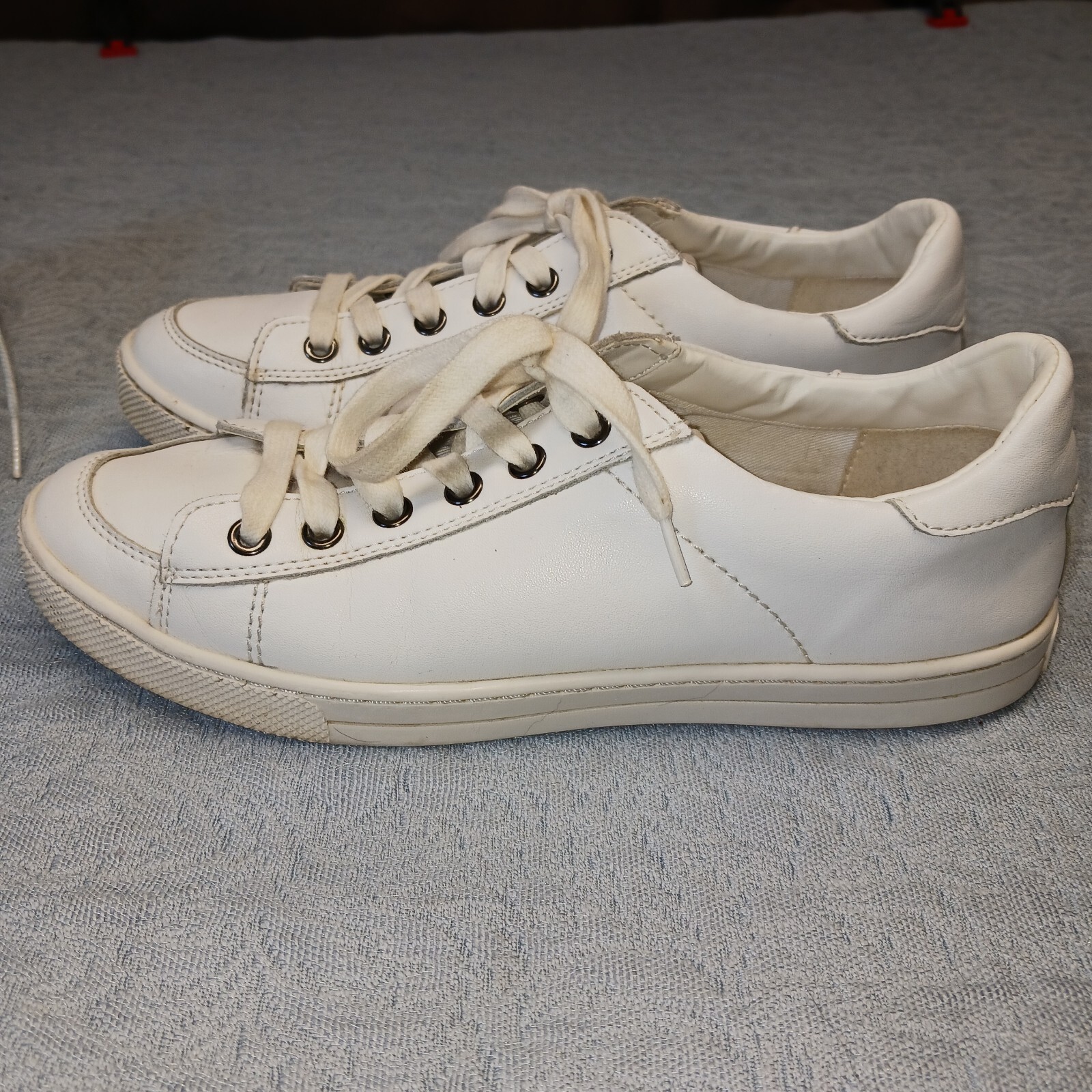 Coach Porter Leather Sneakers Womens Shoes Size 9B White G3781 
