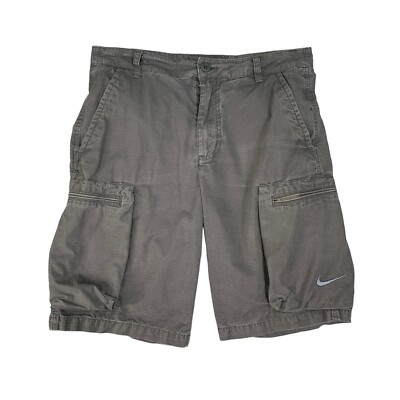 Nike Shorts Mens 30 Grizzly Grey Woven Cargo Pockets Ripstop
