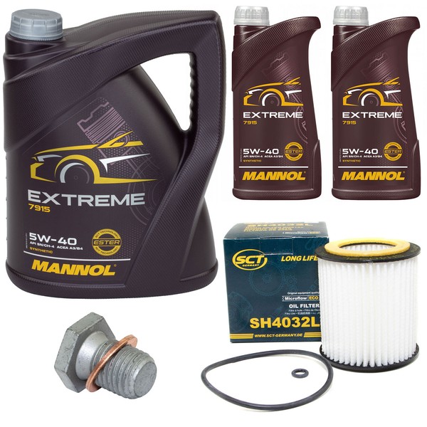 MotoröL Set Mannol Extreme 5W-40 7 Liter + ÖLfilter + Schraube FüR BMW 1Er 3Er-image