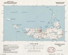 20" x 24" 1979 Map Nantucket County, Massachusetts