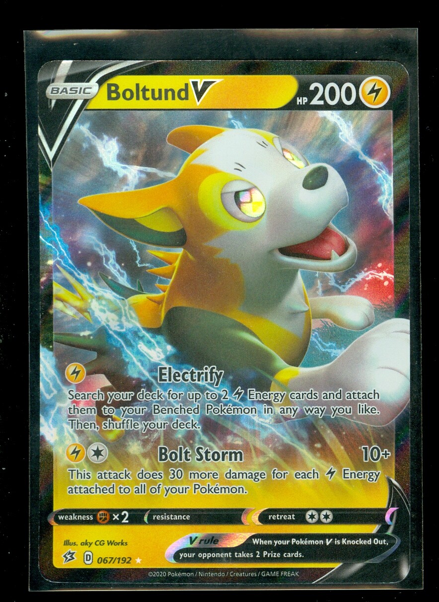 Pokemon BOLTUND V 067/192 Rebel Clash - ULTRA RARE HOLO - MINT