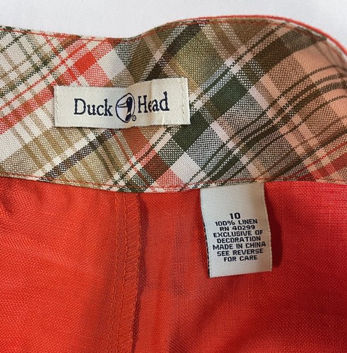 Duck Head Women Orange Linen Capri Pants NWT Size 10 - Picture 3 of 9
