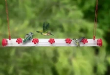 Hummingbird Tube Feeders for Outdoors Hanging Or Window Suction 17" Brand New