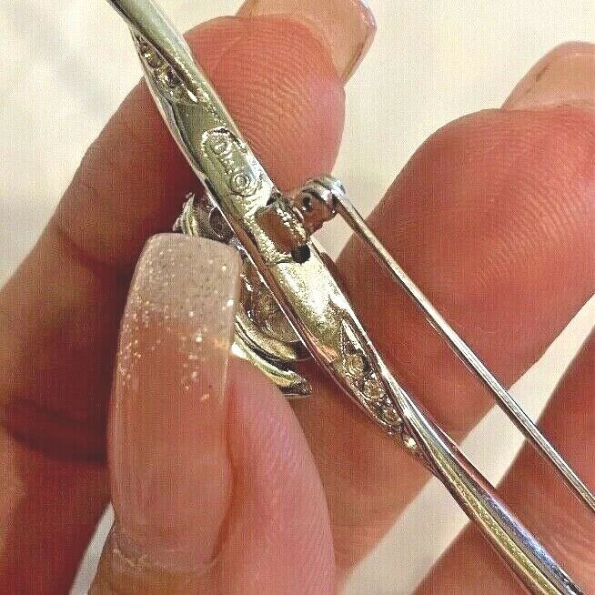 Broche Ladybug vintage Christian Dior chapado en rodio en rama con cristales Foto 4 de 4