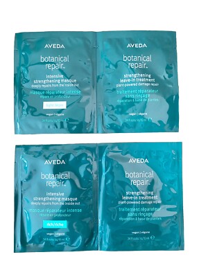 Aveda Botanical Repair Masque/ Leave-In Duo, Vegan 0.34 Fl Oz Each 2 Duo Packs