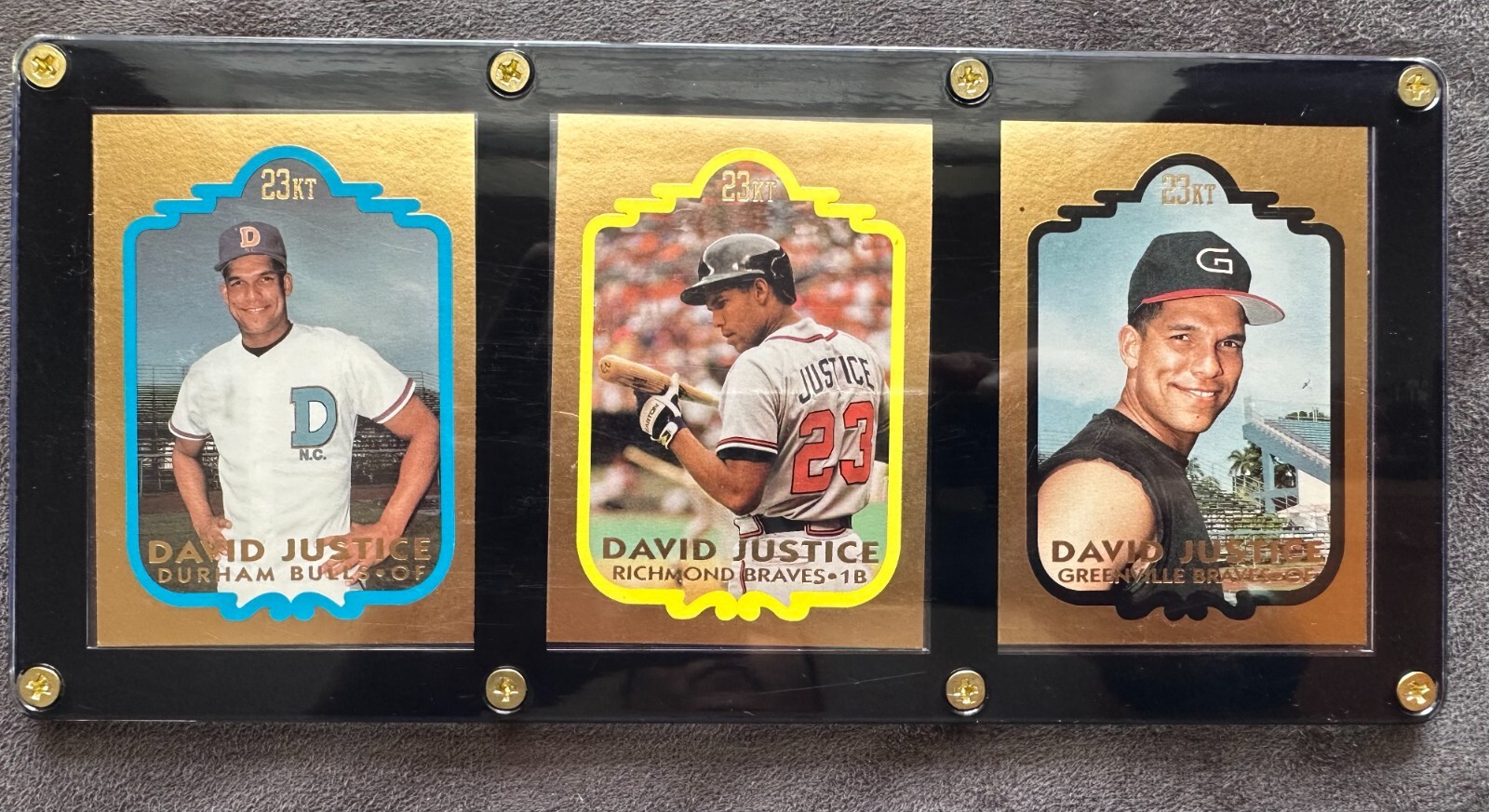 Bleachers 1992 David Justice 23kt Gold Borders Set (3 Cards)