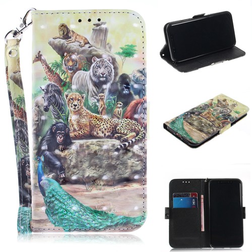 Leather Wallet Card Pocket Flip Stand Strap Shockproof Case Cover Mobile Phone