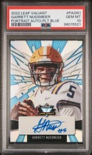 2022 Leaf Valiant Garrett Nussmeier Platinum Blue Auto /10 PSA 10 Gem Mint LSU!