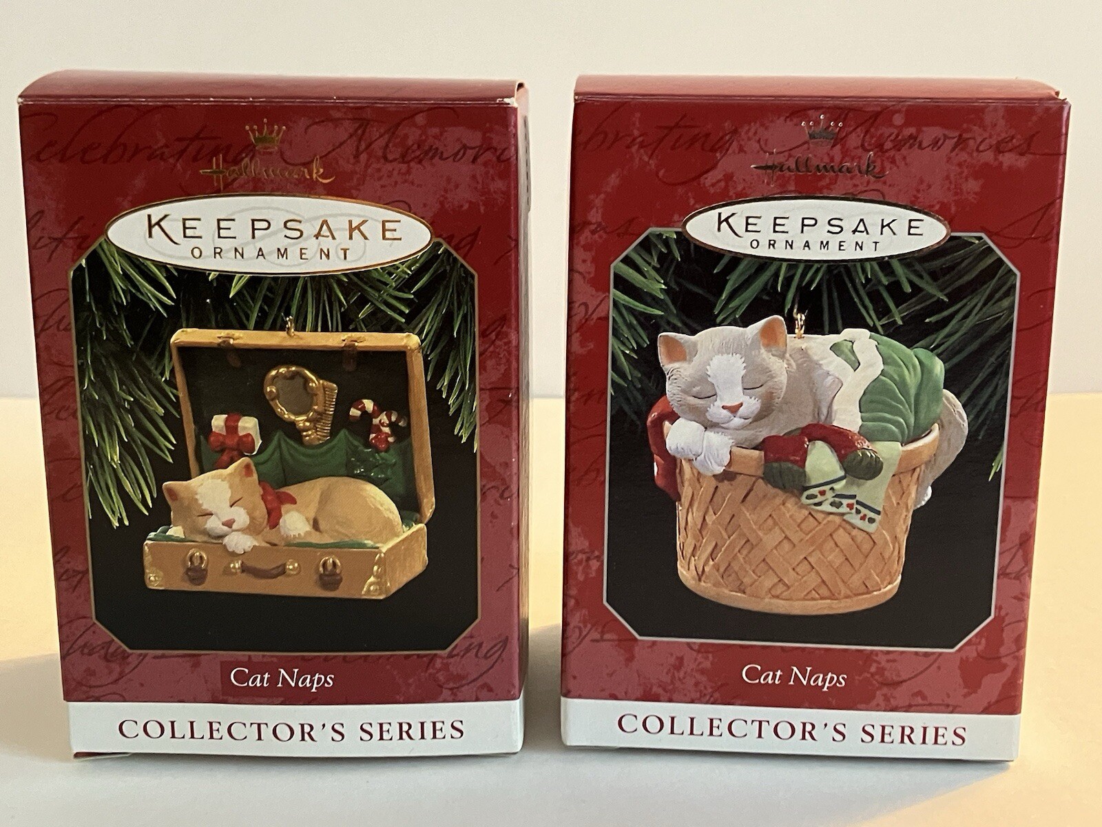 1997-1998 Hallmark Keepsake Cat Naps Christmas Ornament 4th 5th in Series New
