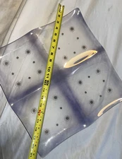 LARGE Vintage Mid Century Atomic Starburst Glass Charger Serving Tray