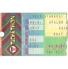 RORY GALLAGHER & GARY MYRICK Concert Ticket Stub LA 12/20/79 STARDUST BALLROOM