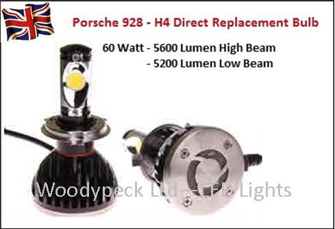 Mitsubishi Shogun Pinin- H4 CREE LED Headlight Bulbs H/L Beam - 60W Super Bright - Picture 4 of 5