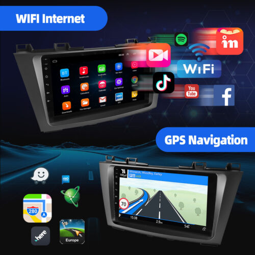 9" Android 14 Car Stereo For Mazda 5 2010-15 Apple CarPlay WIFI GPS Navi BT+AHD - Picture 7 of 12
