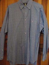 Men's Polo Ralph Lauren Blue Plaid Large Long Sleeve Shirt