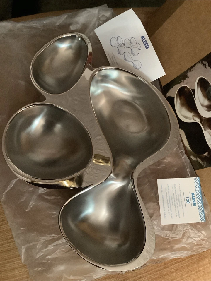 Alessi RA04 Baby boop Design Ron Arad 2000 Stainless Steel Italy 4 Part Bowl NWB - Image 2 of 4