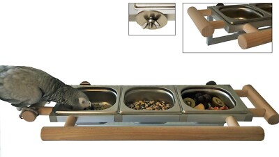 Papageien Freisitz Vgel Futternapf Futterbar Futterschale Edelstahl  *ZINKFREI* | eBay.de