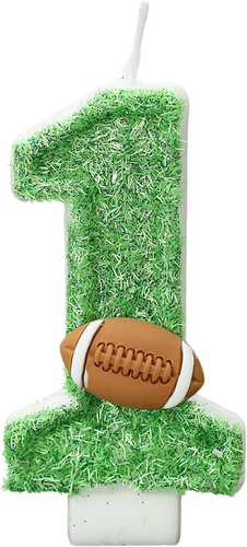 Football Birthday Number Candles for Cake Green Number 1 Candle 1St Football Cak