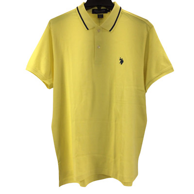 U.S. Polo Assn Slim Fit Tipped Interlock Polo Shirt,Lime Light,L
