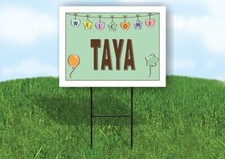 TAYA WELCOME BABY GREEN 18 in x 24 in Yard Sign Road Sign with Stand
