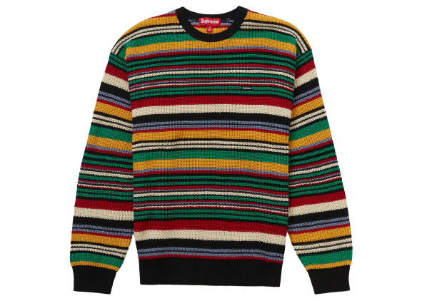 Supreme Small Box Ribbed Sweater FW23 Black Tan Royal Multi Supreme Small Box Ribbed Sweater FW23 Black Tan Royal Multi