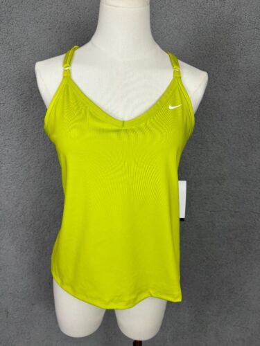 Nike Women's Dri-FIT Indy Bra Performance Tank Top Bright Cactus Large NWT's.