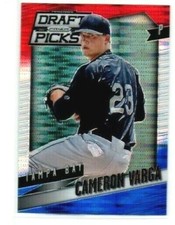 2014 Panini Perennial Draft Picks Red White & Blue Prizms #36 Cameron Varga Card