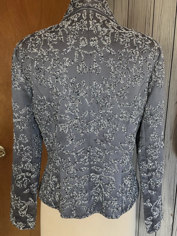 Nahdree grey beaded jacket in size 8 - Image 4 of 4