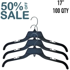 Black Clothes Hangers 17" for shirts  100 pieces (IT#20)