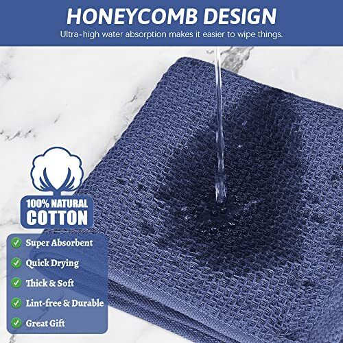 6 Pack Dish Cloths,100% 12 x 12 - 6 Pack Multi Color(grey+navy Blue+brown) - Picture 2 of 6