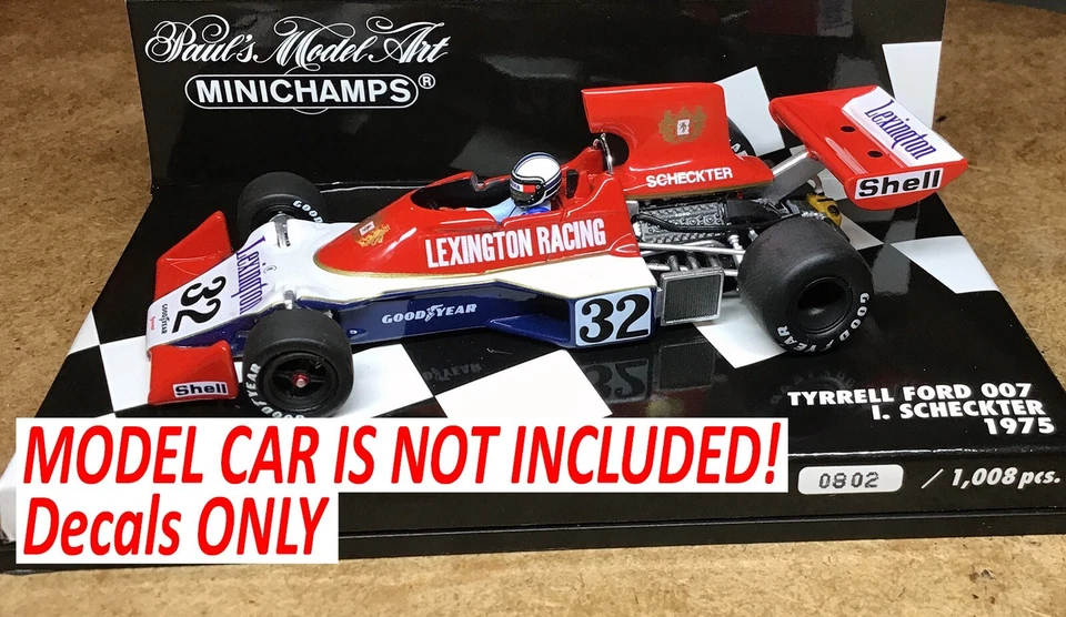 Lexington decals for the 1975 Tyrrell 007 1975 Scheckter MINICHAMPS 1/43 scale - Image 3 of 4