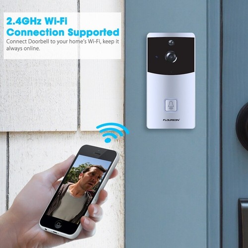 FLOUREON WIFI Video Doorbell, Smart Doorbell 720P HD Security Camera - 第 3/6 張圖片