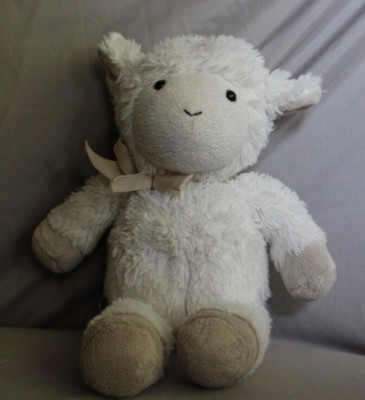 Pottery Barn Kids Lamb Plush White Sheep Bow 16'' Stuffed Animal Toy Pet Lovey