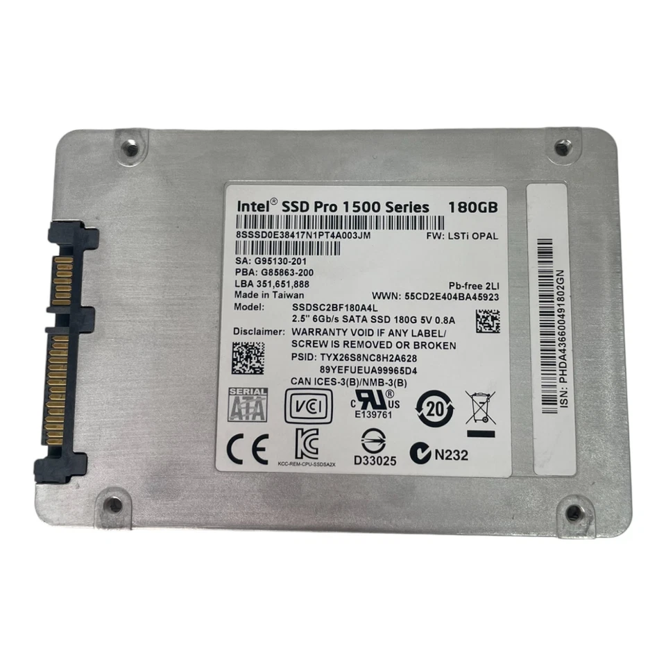 Intel Pro 1500 Series 180GB 2.5in SATA III SSD 00FC105 Tested - Image 2 of 4