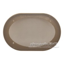 2x 4"x6" 4x6 inch Speaker Cover Audio Decorative Circle Metal Mesh Grille Khaki