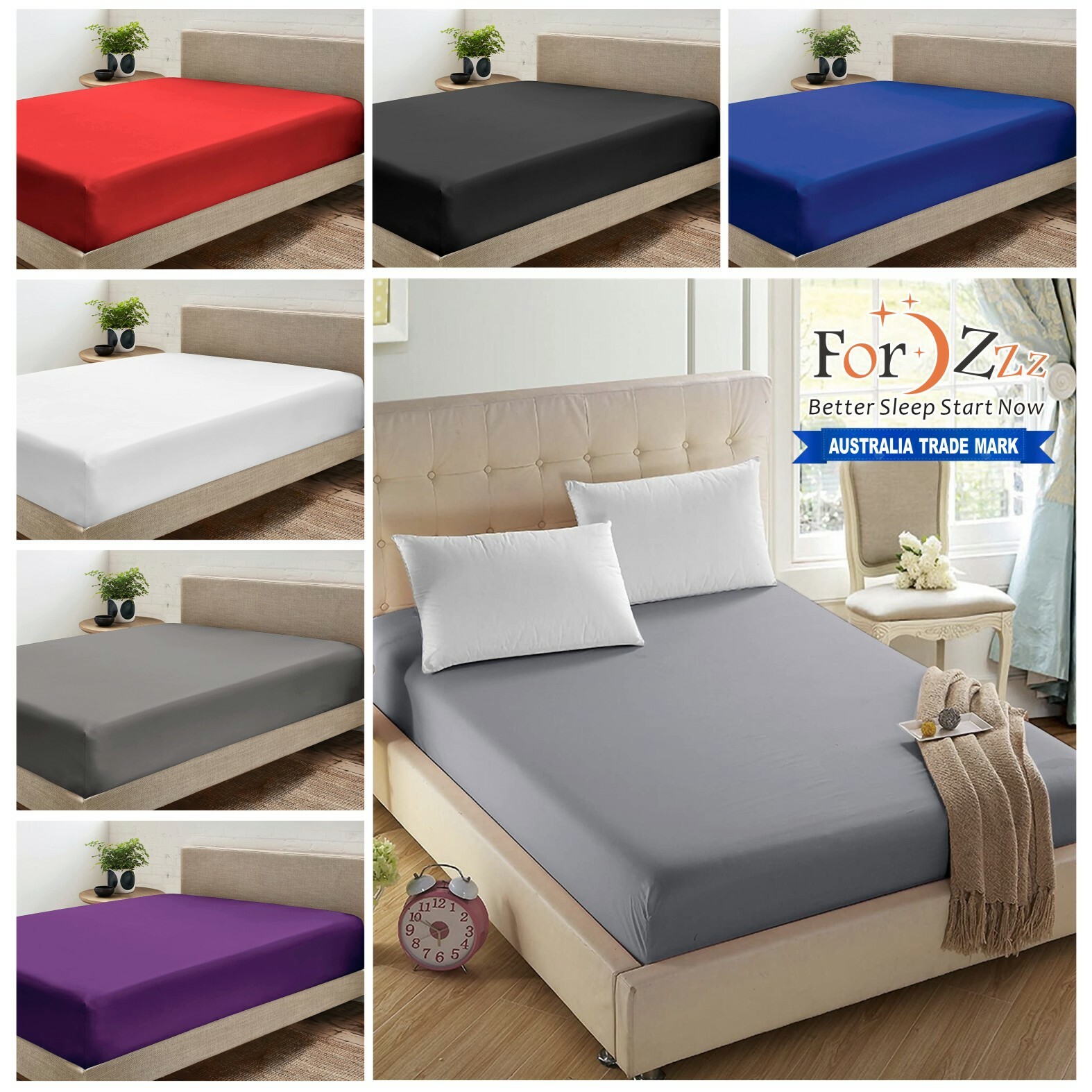 2200TC Extra Deep Soft Fitted Bottom Sheet Single/Double/Queen/Super