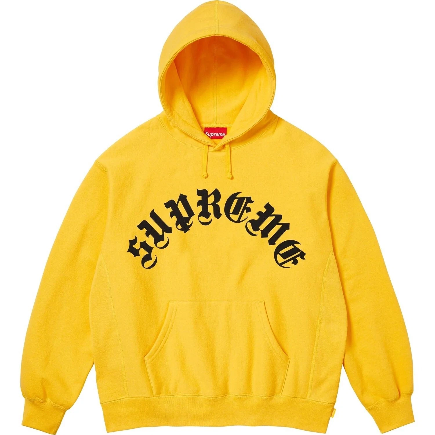 Grand sweat à capuche jaune arc imprimé suprême