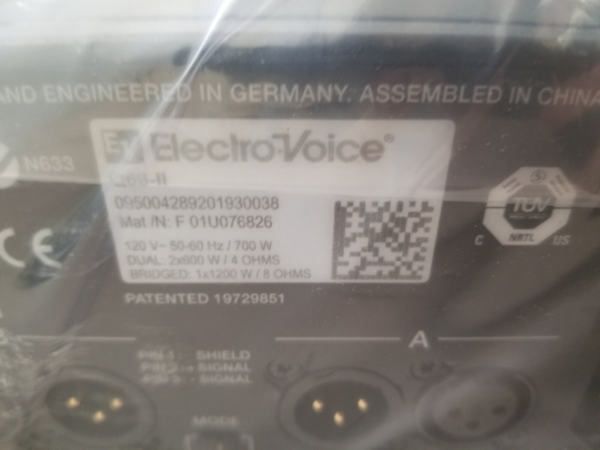 Electro-Voice EV Q66 2-Channel Power Amplifier | eBay