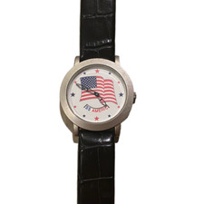 God Bless America Flag Wrist Watch Americana Patriotic 4th of July Unisex