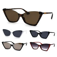 Womens Upside Down Half Rim Cat Eye Retro Plastic Sunglasses
