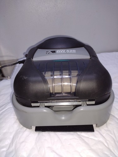 Zebra RW 420 Thermal Mobile Label Printer BT USB Serial dock FOR PARTS OR REPAIR - Bild 3 von 17